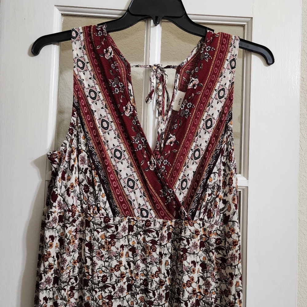 Knox Rose XL Boho Floral Maxi Dress Sleeveless Border Print Festival Cottagecore - Picture 5 of 13